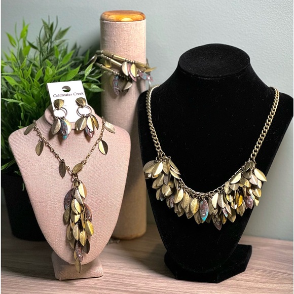 Complete Gold-Tone Laurel Leaf Jewelry Set by Coldwater Creek (NWT) - Picture 1 of 11